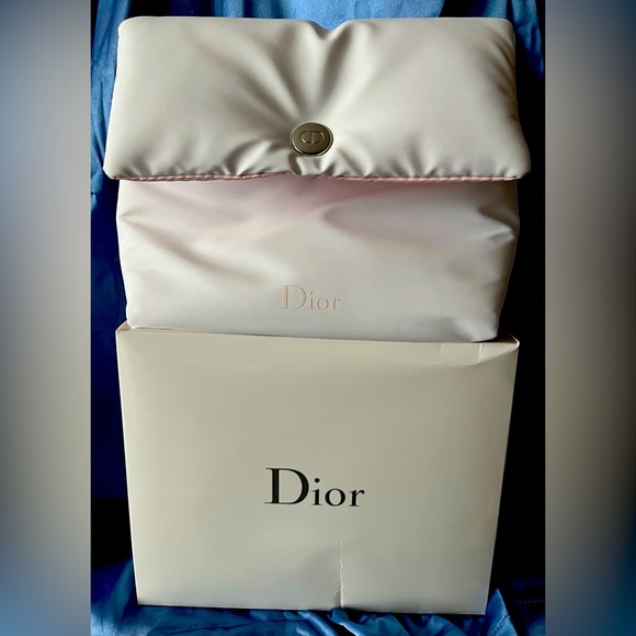 Dior Handbags - New DIOR Puffy “Trousse” Pearlized White & Pink Pouch - box included.